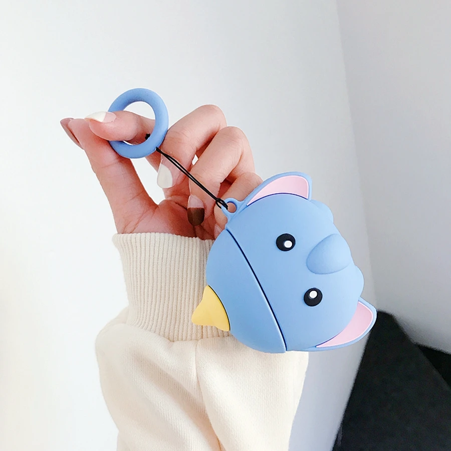 3D чехол для наушников для Airpods Pro Чехол Силиконовый слон мультфильм наушники/Earpods чехол для Apple Air pods 3 2 чехол Брелок