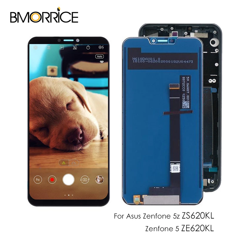 

LCD Display For Asus Zenfone 5z ZS620KL / Zenfone 5 ZE620KL LCD Display Touch Screen Digitizer Assembly Replacement with Frame