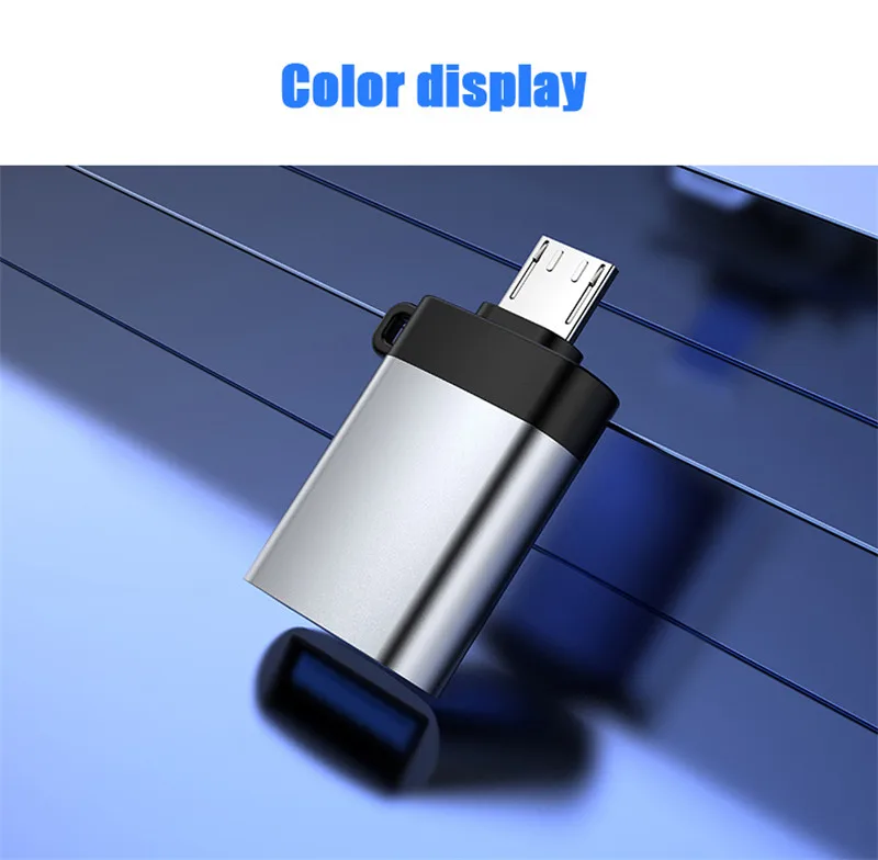 2 шт алюминиевый сплав USB 3,0 OTG адаптер Micro USB к Usb зарядный конвертер с шнурком Высокоскоростная передача для Android телефона