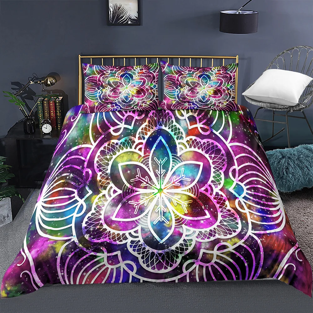 

Bohemian Style Mandala Floral Pattern Duvet Cover Bedding Set for Home Comforter Quilt Cover Bed Decor 2/3pcs with Pillowcases