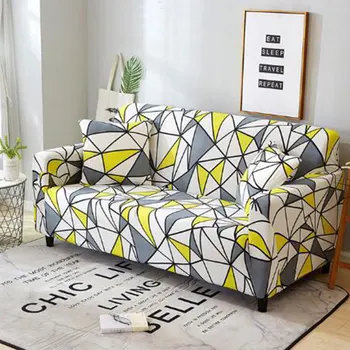 

Geometric Elastic Sofa Cover for Living Room Sectional Stretch Couch Slipcovers L Shaped Sofa Towel Single/Two/Three/Four-seater