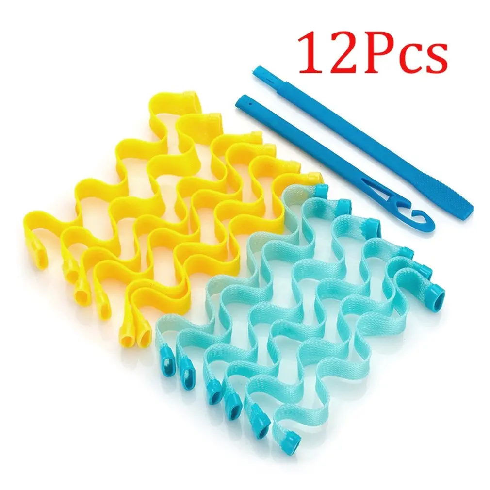 24 Egg Rolls Large Curls Do Not Hurt Hair Curling Iron Artifact Magic Volume Diy Spiral Big Wave Curling Tube Roll Plastic 55cm