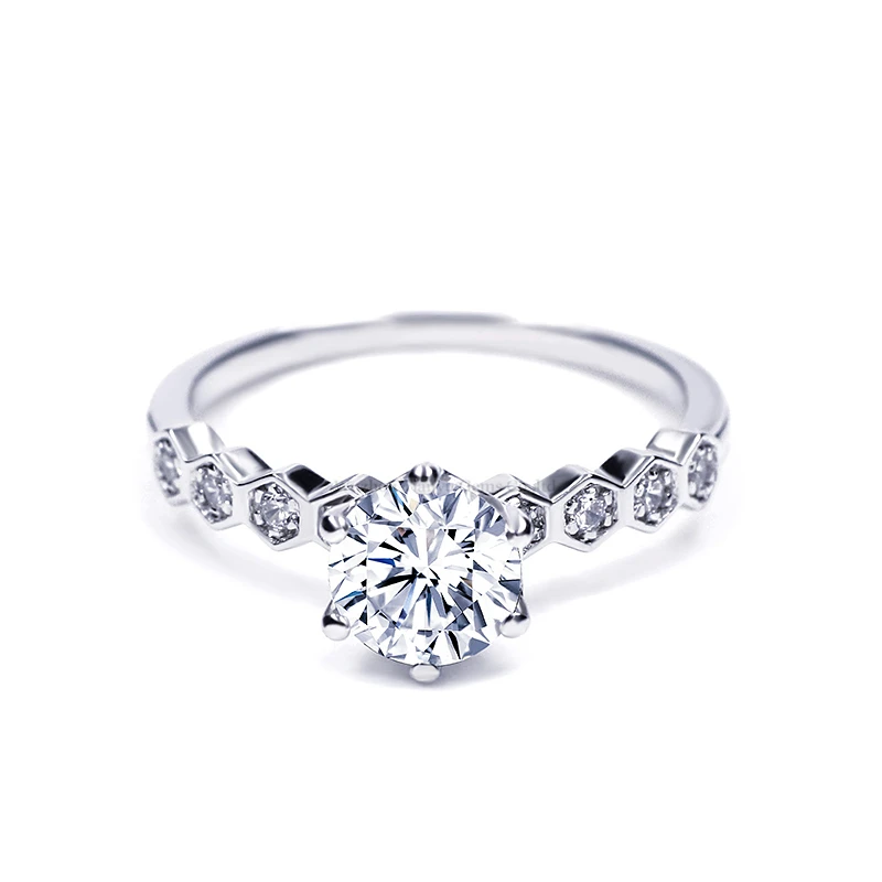 Свадебное кольцо с камнями Tianyu серебро 925 пробы 0.5ct/1ct моисанит драгоценные камни