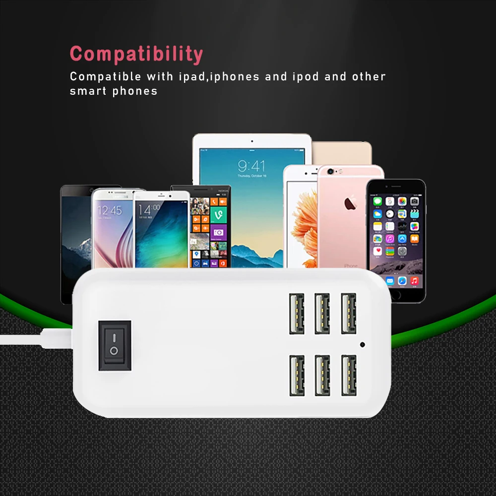 5V/3A 6 портовое быстрое зарядное устройство USB настенное быстрой зарядки адаптер