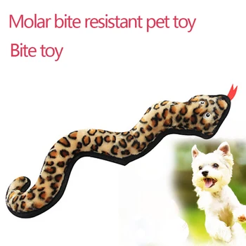 

Hot Selling Pet Plush Bite Resistant Sound Making Toy Dog Teeth Tooth Cleaning Plush Leopord Pattern Snake Doll Interactive Toy