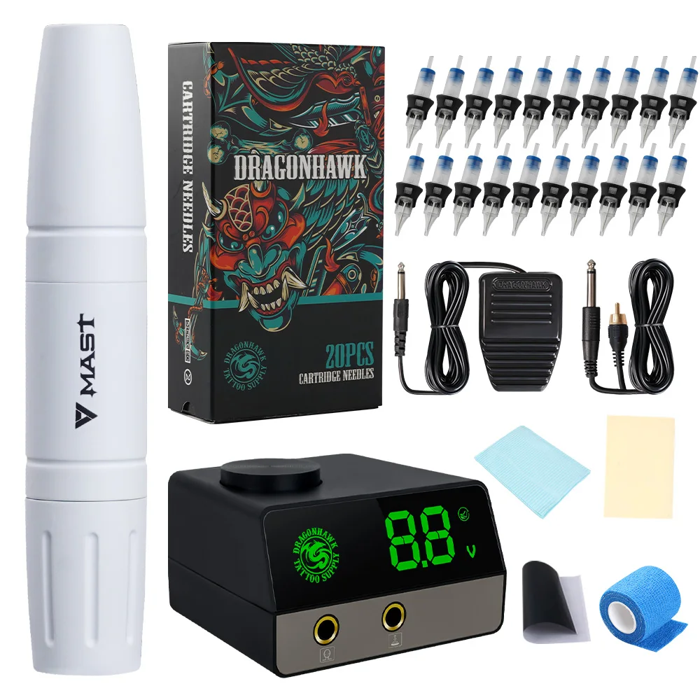 US $99.99 Adjust Two Stroke Rotary Pmu Tattoo Pen Machine with LCD Power Supply Silicone Case Cartridge Needles Set Makeup Kit