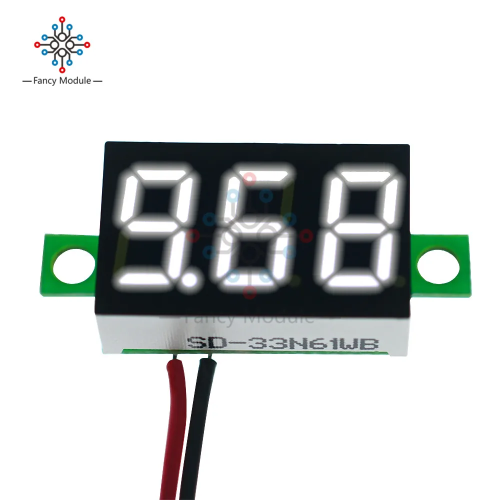 0,3" светодиодный 3-разрядный Дисплей Вольтметр постоянного тока 4,7~ 32В красный/синий/зеленый/белый Мини светодиодный цифровой вольтметр белый панельный измеритель напряжения монитор