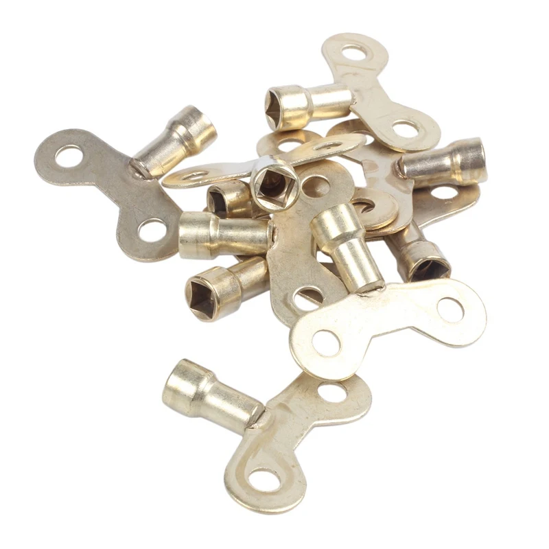 

Household Gold Tone Metal Faucet Water Tap Key 6.4 x 6.4mm 10 pcs