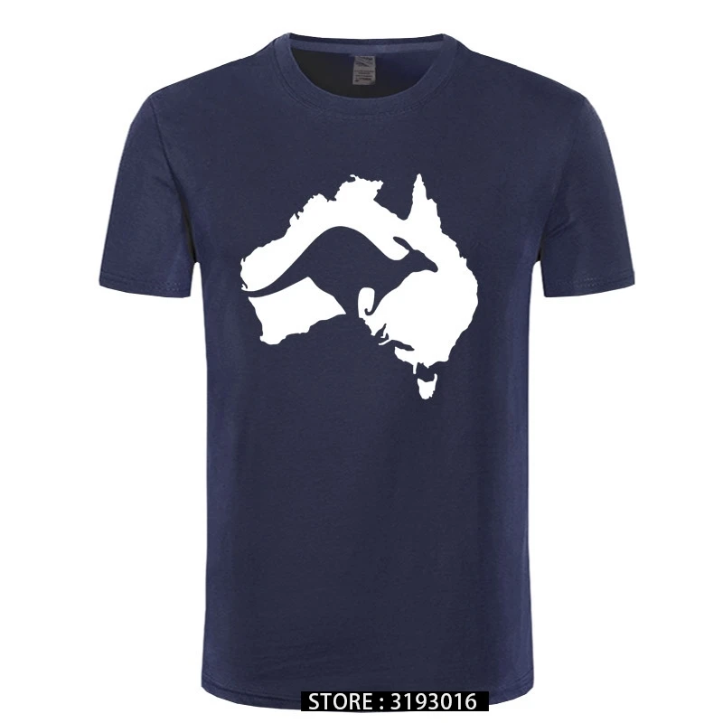Cool Australia Map Kangaroo T Shirt Men Cotton O-neck Hip Hop Tops Harajuku Streetwear Australia T-shirt