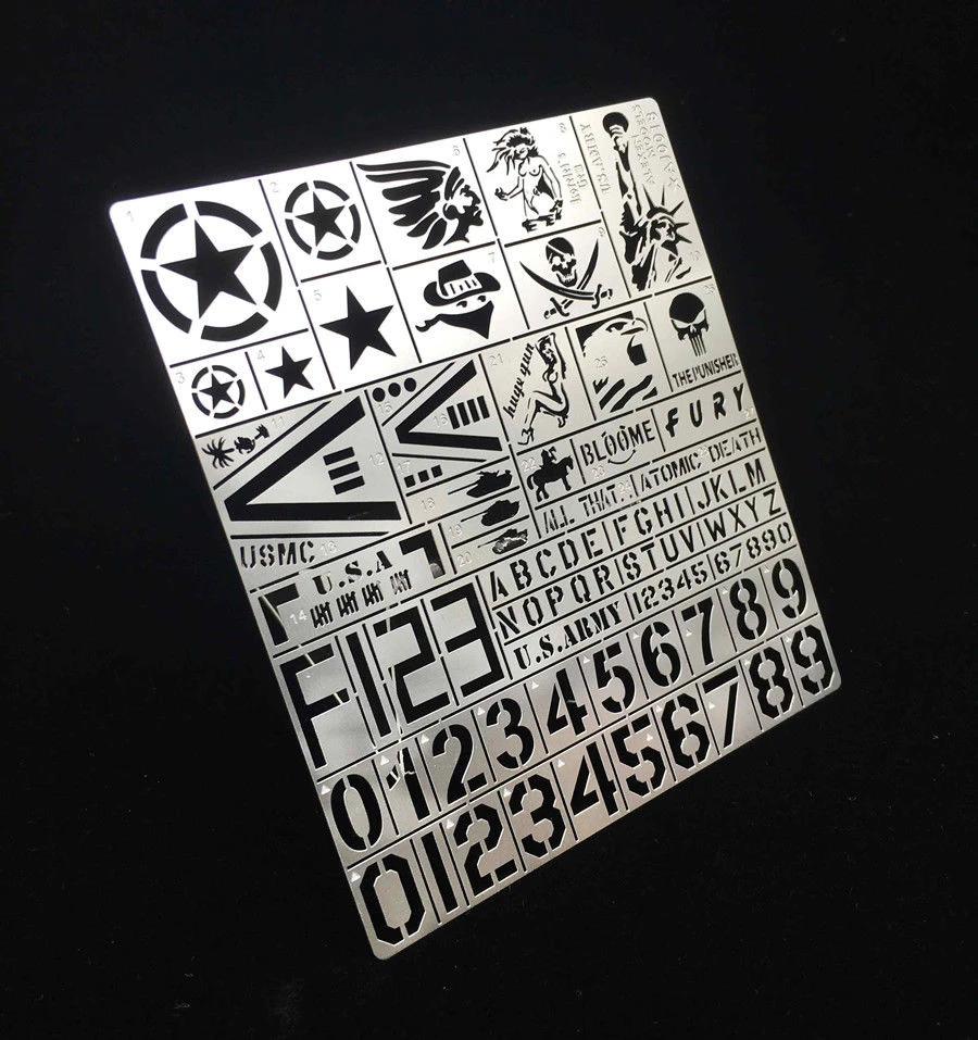 1/35 Scale US Tank General Use Stenciling Template Model Building Tools AJ0018 1/35 Scale US Tank General Use Stenciling Template Model Building Tools AJ0018