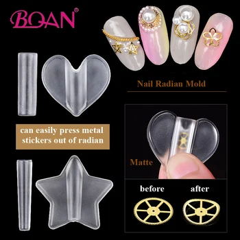 

BQAN 1 Set Nail Art Radian Embossed Mold Tool Professional Metal Frame Bending Acrylic Radian Manicure Nail Art Tools Star Heart