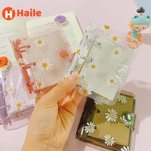 

Haile Cute Transparent Mini Pocket Loose-leaf 3 Ring Diary Agenda Notebook Organizer Binder Journal Binder Korean Stationery
