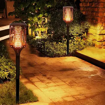 

Solar 99LED Flickering Flame Light Courtyard Torch Lamp Garden Decorative Lights Microcomputer Program Control Over Discharge