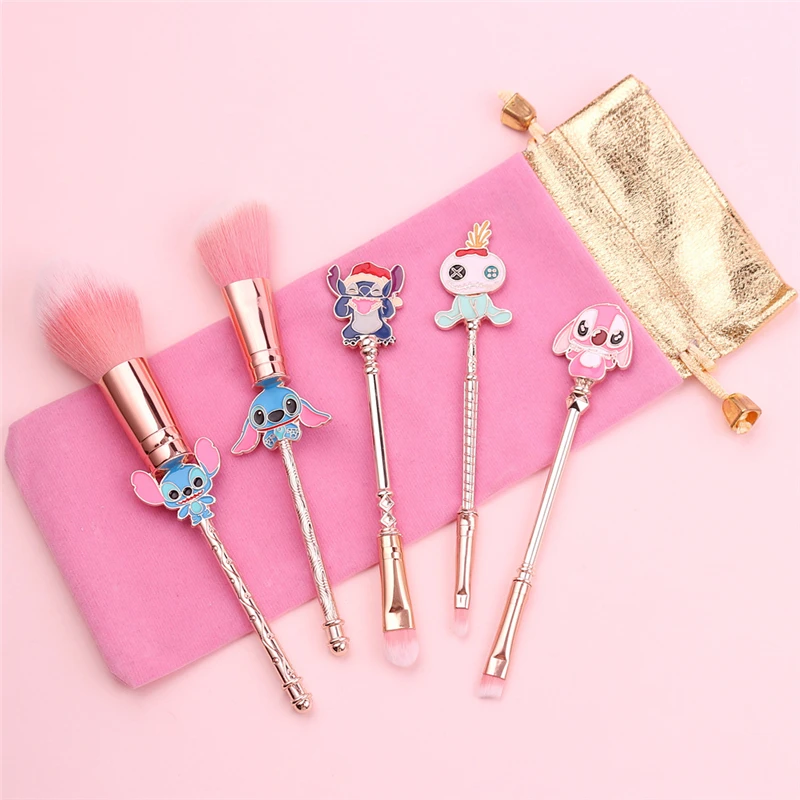 Disney-Pinceau de maquillage Stitch Cartoon Figure, Anime Cute Cosplay,  Modèle pour femme, Fille, Outil de pinceau de maquillage, Cadeaux pour  filles, 5 pièces par lot