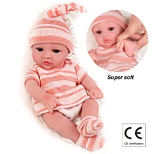 Muñeca Reborn de 30cm, cuerpo completo de silicona, muñecas para bebés de 12 pulgadas, muñeca Reborn negra con ojos abiertos, los mejores regalos para niños(China)