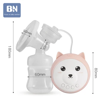 

USB free Powerful Silent and painless pink FEEDING Real Single BN Electric Breast Pump With Milk Bottle Infant