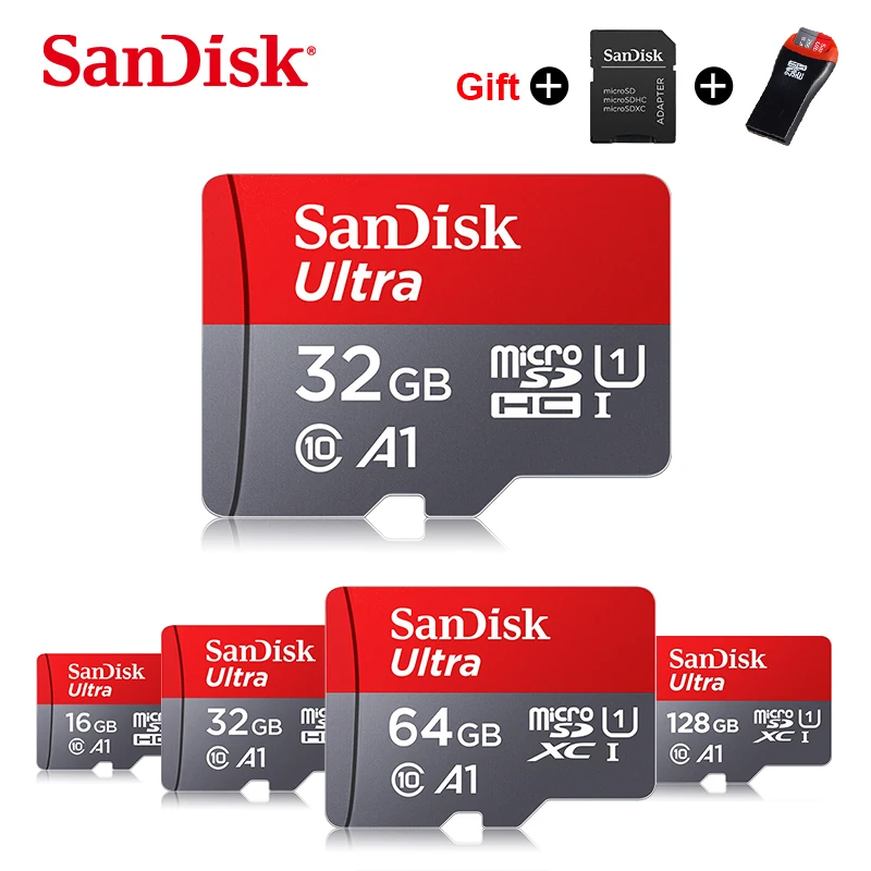 Sandisk Micro SD карта класс 10 TF карта 16 гб 32 гб 64 гб 128 гб карта памяти A1 MicroSDHC флэш-карта бесплатный адаптер