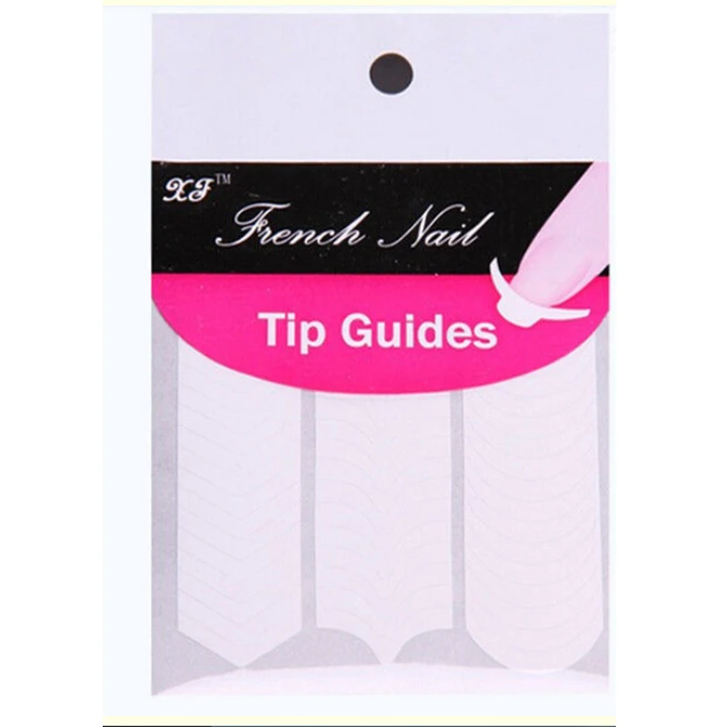 

AACAR 5 Pcs/lot DIY French Manicure Nail Art Tips Nail Stickers Form Fringe Guides Sticker Stencil Decoration
