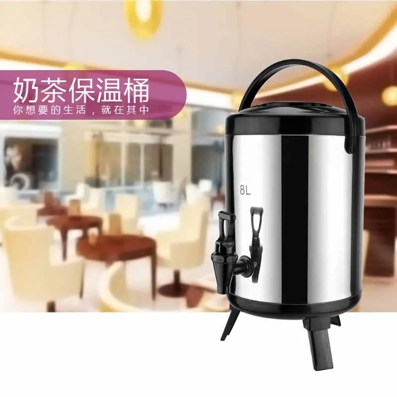 

Milk Tea Shop Coffee Shop Stainless Steel Insulated Barrel nai cha tong Juice Bucket Double Layer ka fei tong 8 Litres 10 L 12 L