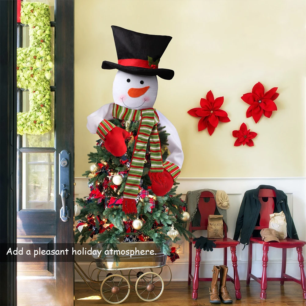Christmas Tree Topper Christmas Snowman Hugger Tree Topper For New Year Christmas Decorations Xmas Party Supplies