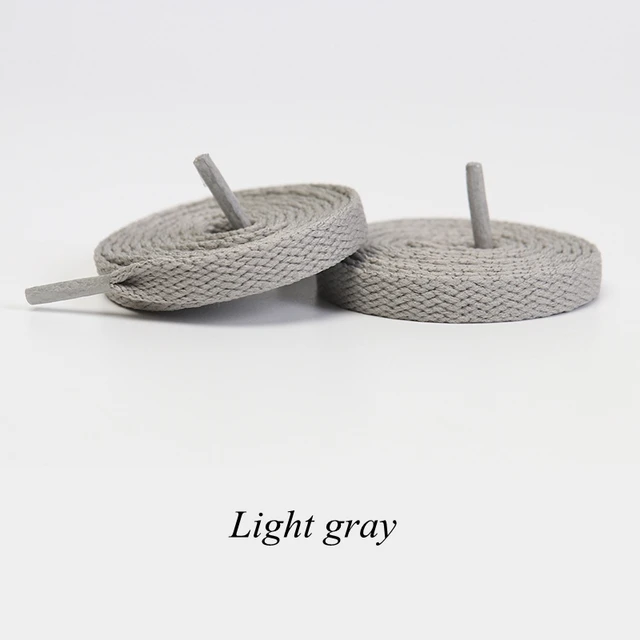 1 Pair Flat Shoelaces Classic Shoe Laces Fit Fashion Solid Sports Shoelace Casual Unisex Shoe Strings Shoe Accessories AF1 light gray