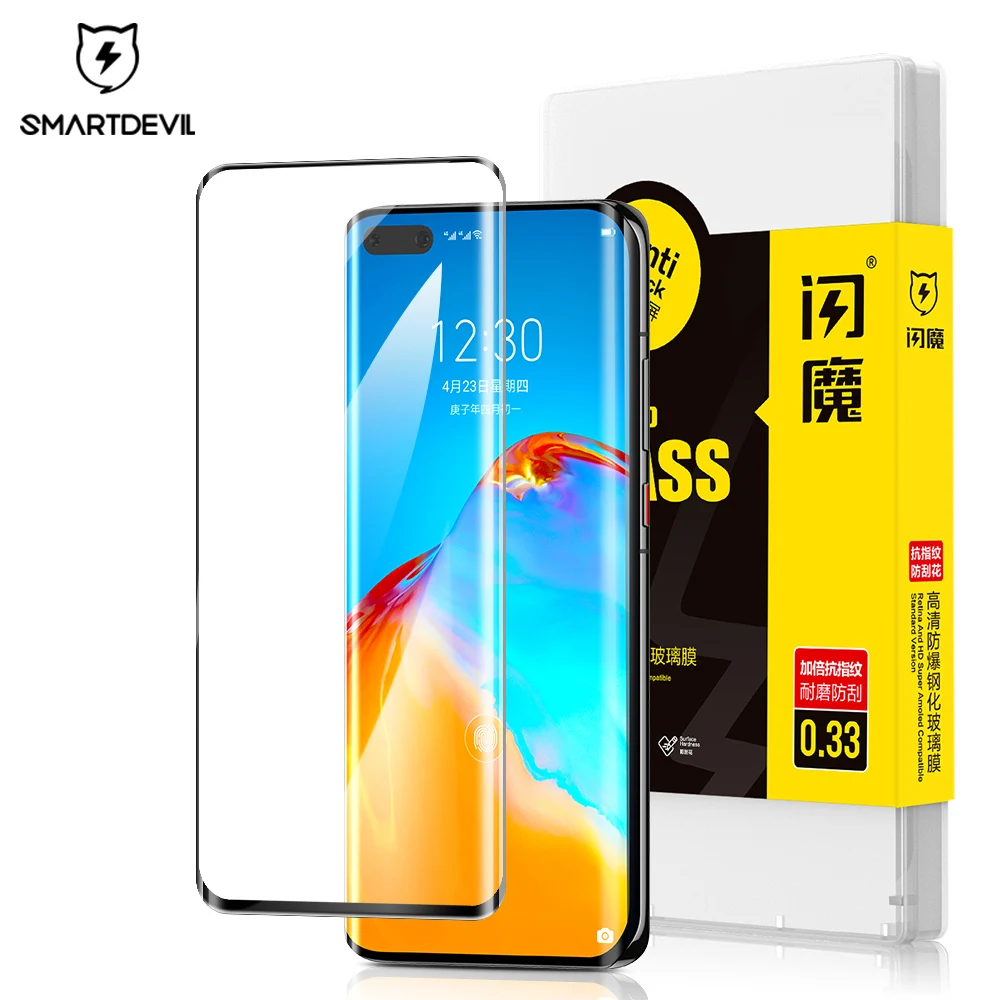 Протектор экрана SmartDevil для Huawei P40 Pro plus полное покрытие HD прозрачное закаленное
