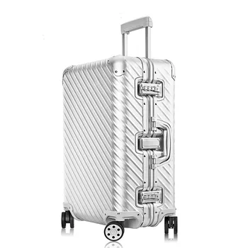 

100% Aluminum Luggage Hardside Rolling Trolley Luggage travel Suitcase 20 Carry on Luggage 26 30 Checked Luggage