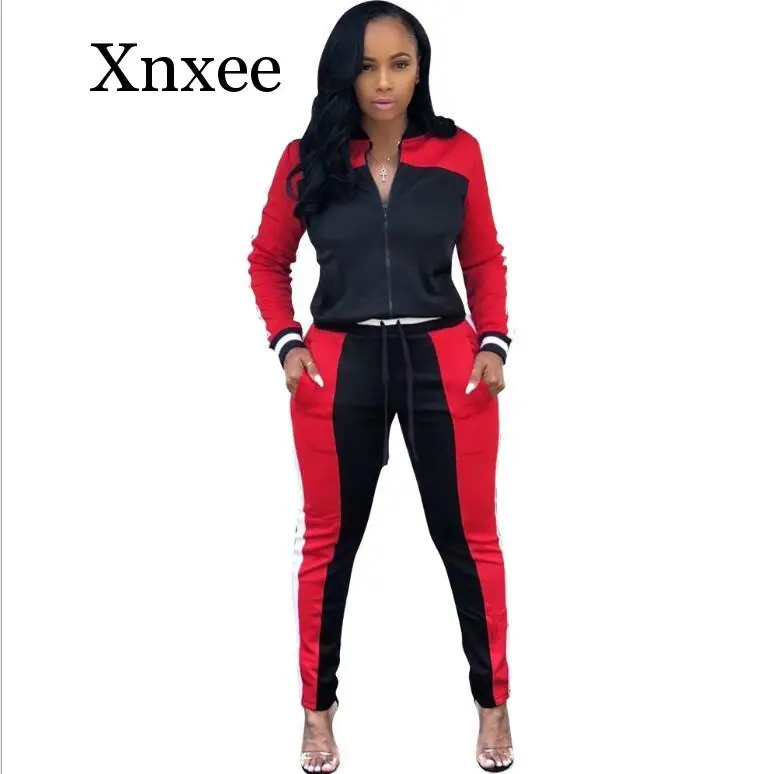 

Женский спортивный костюм, новый осенний Женский Повседневный комплект из 2 предметов высокого качества 2019, однотонная спортивная одежда полной длины с круглым вырезом и длинным рукавом