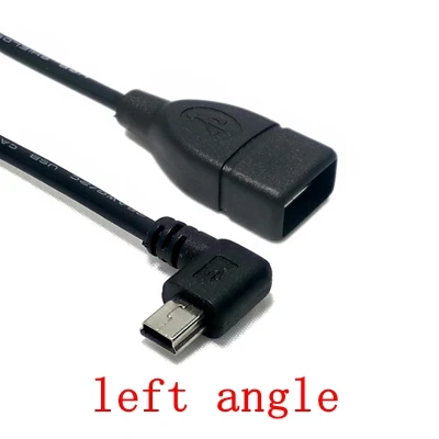 left angle Мини usb OTG кабель 90 градусов под углом вверх/вниз/влево/вправо/прямой OTG адаптер 5Pin мини usb строка данных для автомобильного аудио и т. Д - Цвет: left angle