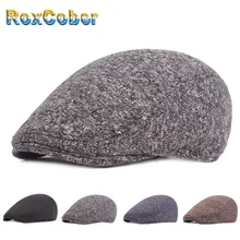 RoxCober зимняя Осенняя теплая шапка хлопковая кепка газетчика Мужская Женская плоская кепка винтажный Модный берет