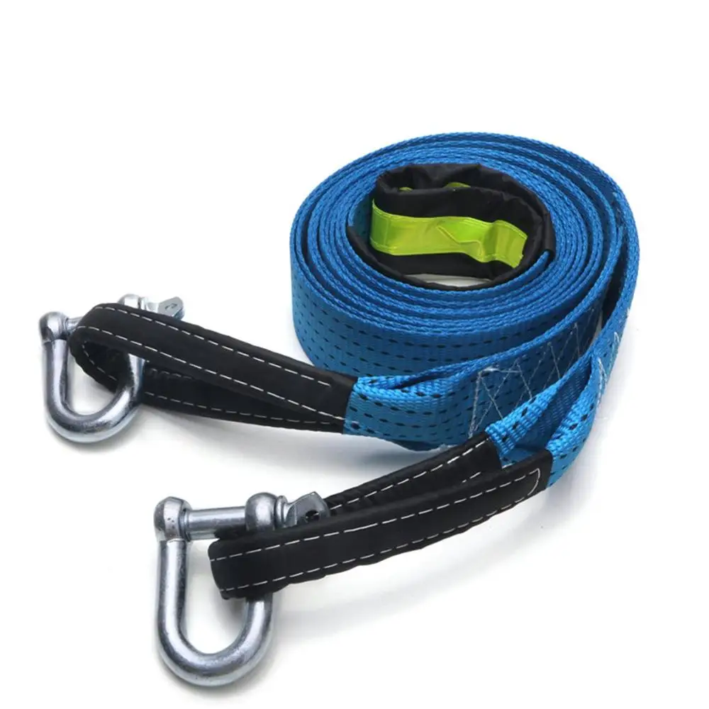 

Universal Double-layer Car Tow Rope 5 Meter 8 Tons Luminous Trailer With Grab Hook U-shaped Hook Pull Rope