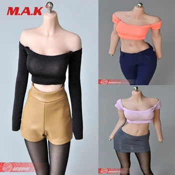 

In Stock 1/6 Strapless Shoulder T-shirt Vest TBL PH Clothes Top Tight Leotard Model For 12" Figure Body