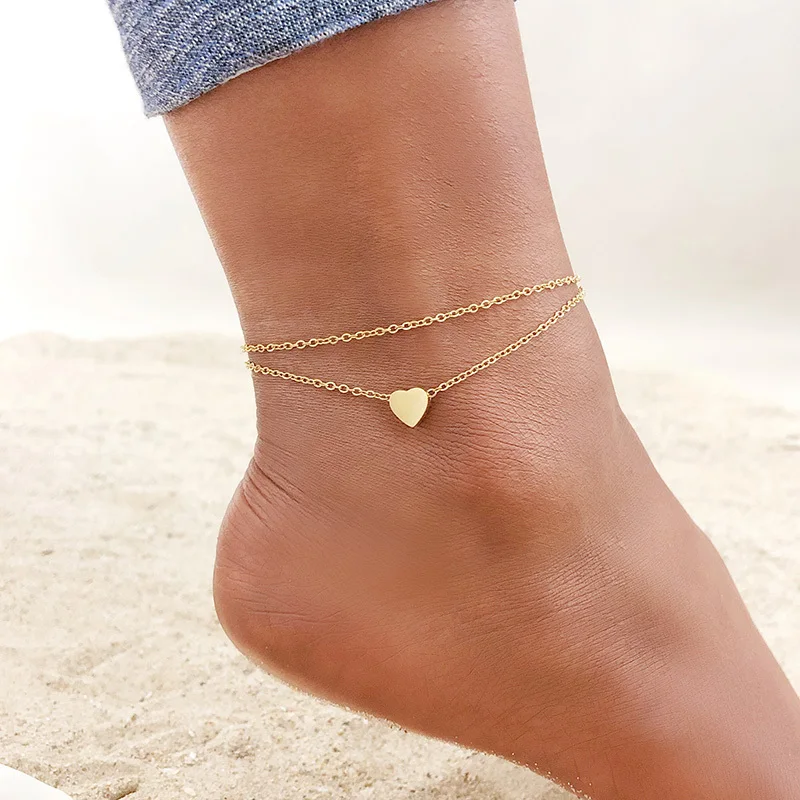 Vnox 1/2/3pcs/set Gold Color Simple Chain Anklets For Women, Leg Chains Ankle Beach Foot Jewelry, Holidays Accessories - Image 5