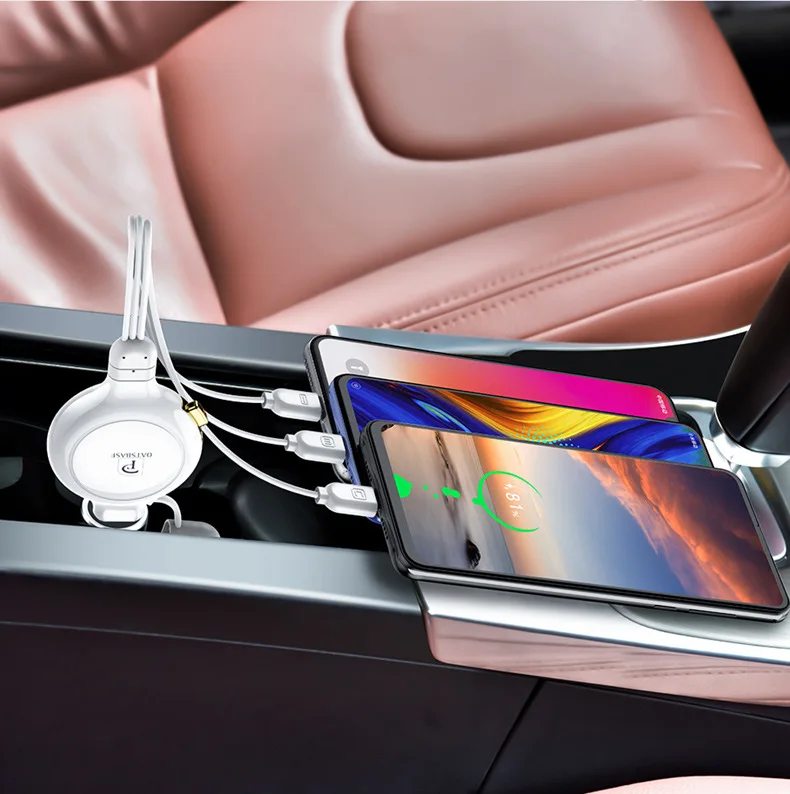 Yituo три кабеля подходит для apple android зарядный кабель Универсальный usb многофункциональный креативный триадный Телескопический кабель