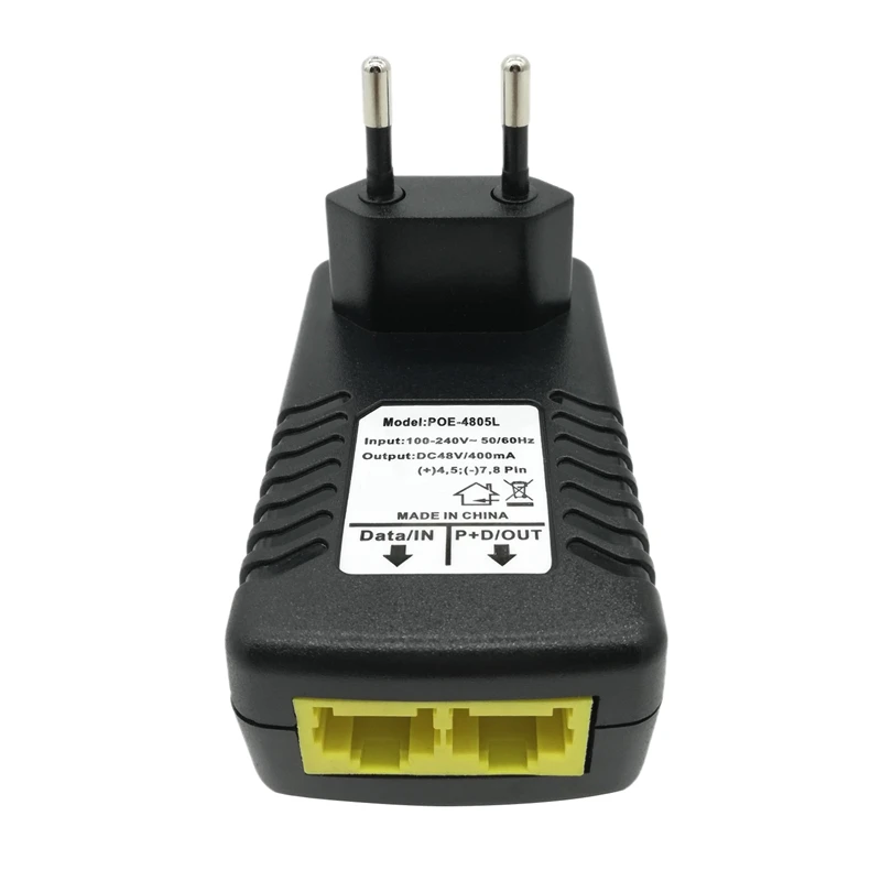 

Passive PoE4805 48V 0.5A European Standard Plug-in PoE Injector Power Over Ethernet(EU Plug)