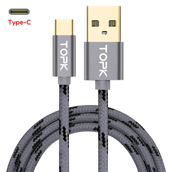 Moucit usb type C кабель для samsung Galaxy S9 huawei P30 Быстрая зарядка синхронизации данных USB C кабель для Xiaomi Redmi Note 7 mi type-C - Цвет: Темно-серый