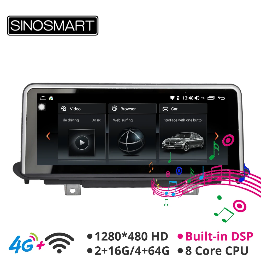 Sinosmart 10 25 дюймов Android 8 1 автомобильный радиоприемник с навигацией GPS для BMW X5 X6