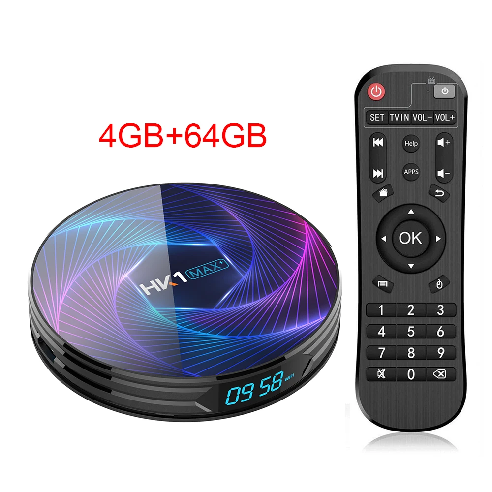 4GB64GB Android 9.0 TV Box HK1 MAX Plus 4GB RAM 128GB ROM RK3368 PRO Octa Core Smart Media Player USB3.0 Google Play Netflix 8G/32G/64G - Цвет: 4GB64GB