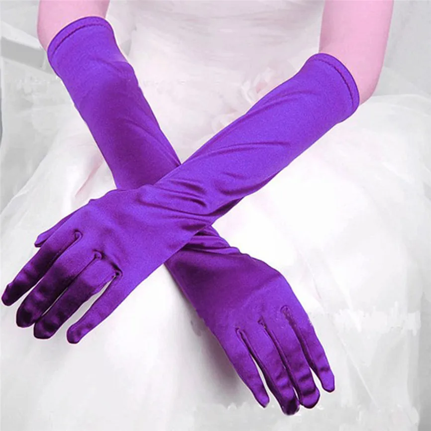 Женские атласные длинные перчатки опера Вечерние перчатки для выпускного стрейч атласные вечерние перчатки для банкета