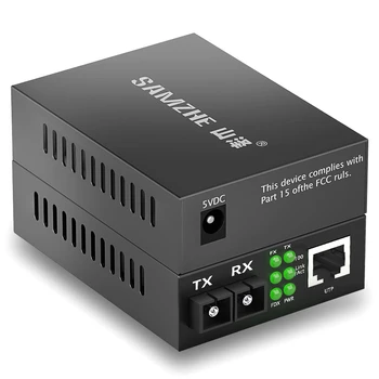 

SAMZHE Gigabit Fiber Optical Media Converter 1000Mbps Single Mode Simplex SC Port Fibra Optica rj45 Optical Transceiver 3/20km