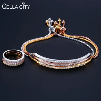 

Cellacity 4 colors Gemstones Bracelet for Women Simple Design Silver 925 Jewelry Rose Gold Color Length Adjustable Female Gift