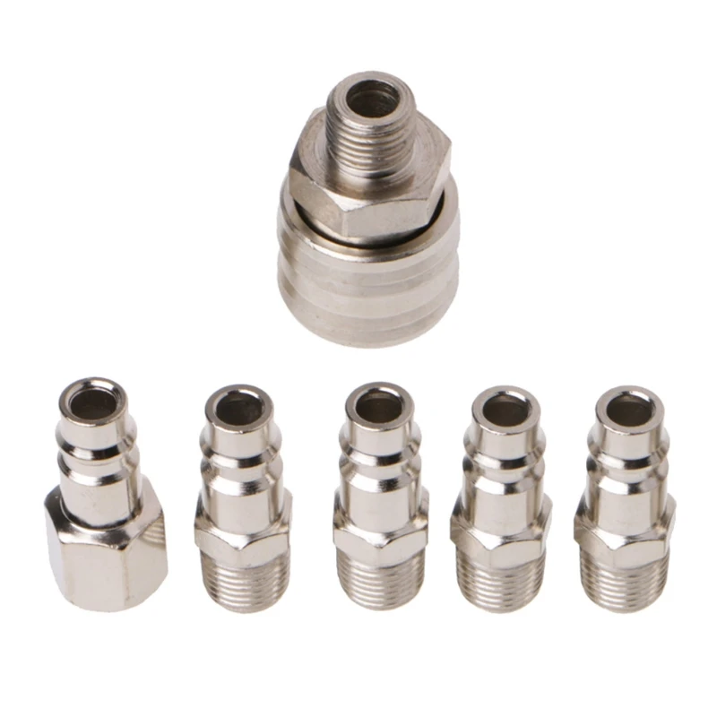 

6 Pcs EURO Air Line Hose Compressor Fitting Connector Quick Release Set 1/4" BSP