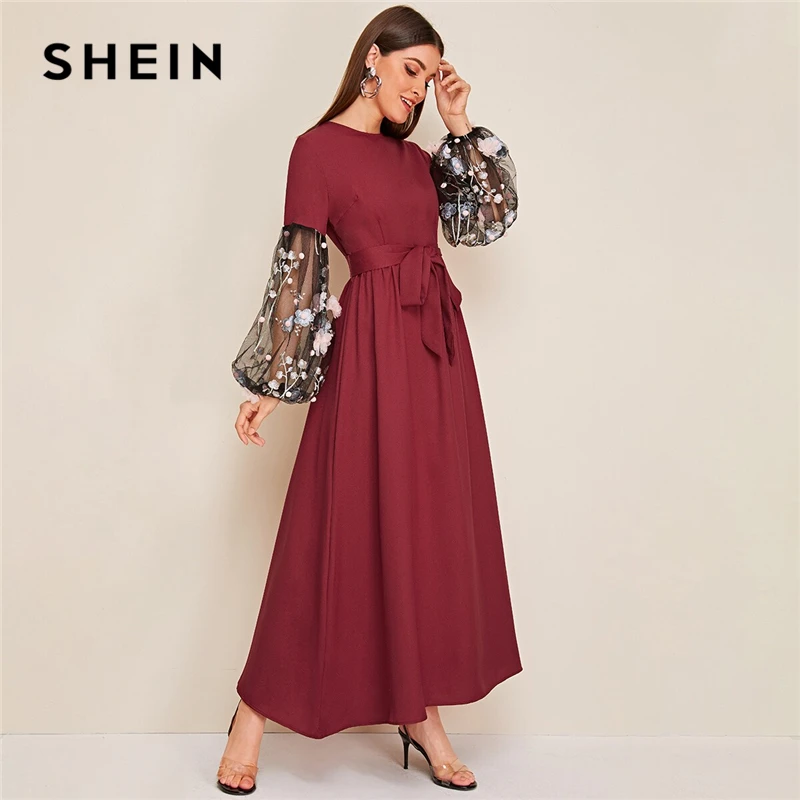 shein long sleeve maxi dress