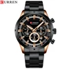 CURREN – montre sportive de luxe pour hommes, chronographe à Quartz avec aiguilles lumineuses, en acier inoxydable, à la mode, 8355 ► Photo 2/6