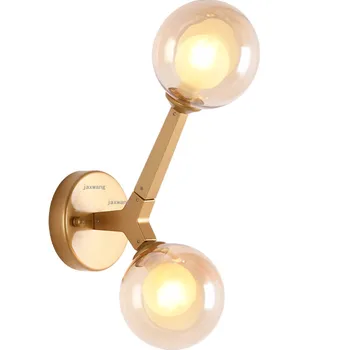 

Nordic LED Glass Wall Lamp Lighting Bedroom Bedside Lamp Minimalist Home Living Room Decoration Sconces Wall Art Light Fixtures