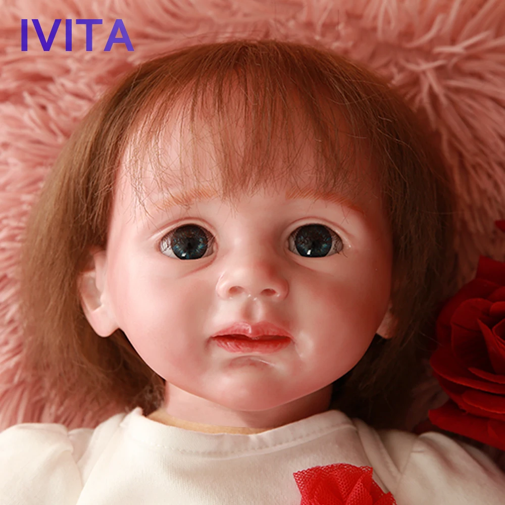 IVITA DS1803 ручная работа реалистиста кремния винил reborn Реалистичная кукла младенец