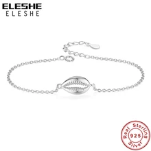ELESHE 925 пробы в серебряном корпусе с браслет Мода звено цепи Браслеты для Для женщин Аутентичные Серебряные ювелирные изделия Рождественский подарок