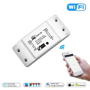 

Smart Remote Control Wireless WiFi Smart Light Switch Universal Breaker Timer Smart Life APP Control for Alexa for Google Home
