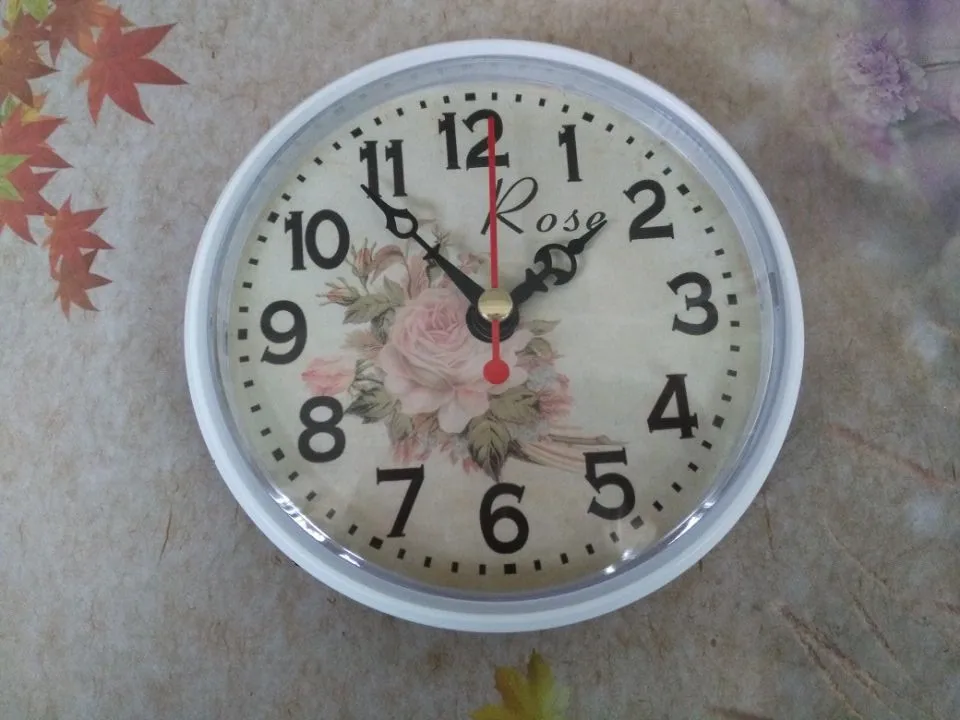 5 шт. 110 мм белый циферблат розовый цветок вставки часы Встроенные часы DIY кварцевые часы аксессуары