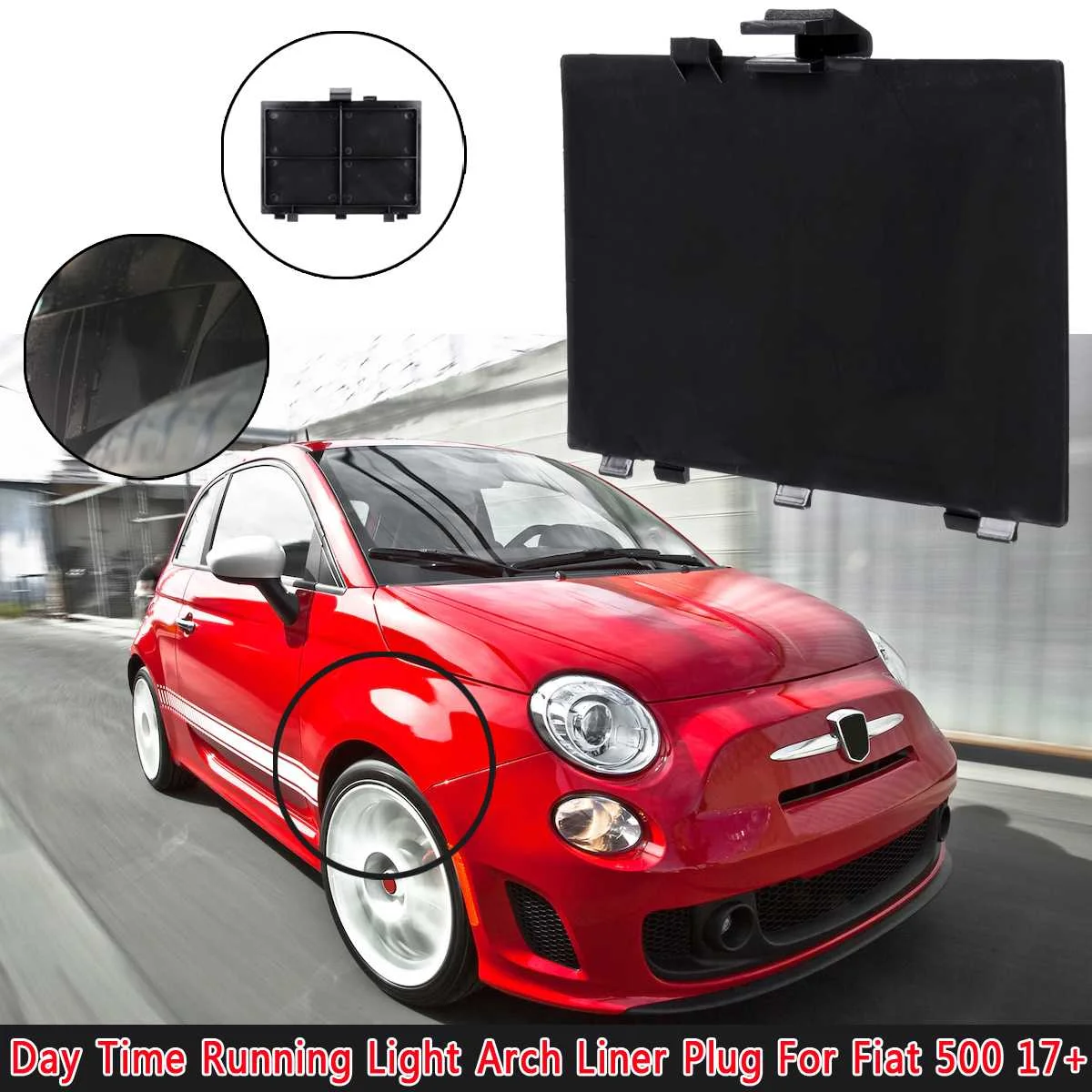 Day Time Running Light Cover 71752114 Running Light Trim Cover Board Fits for Fiat 500 Left and Right Front Arches